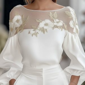 Stylish Shirt With Mesh Embroidery